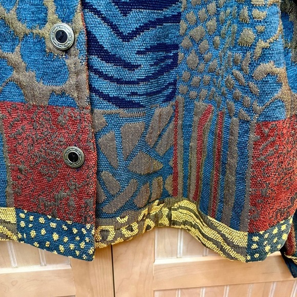 Vintage Daniel K. Embroidered Patchwork Look Tapestry Jacket Size Large - Picture 10 of 16
